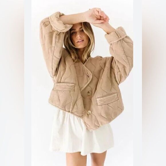 Free People Gwynnie Quilted Jacket. NWT. Large - Picture 3 of 16